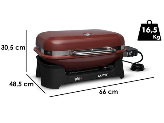 Barbacoa eléctrica portátil Weber Lumin Red