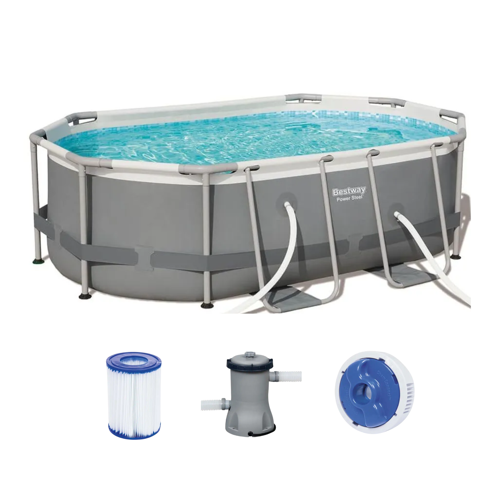 Piscina tubular ovalada Bestway power steel 300x200x84 cm - 5614A