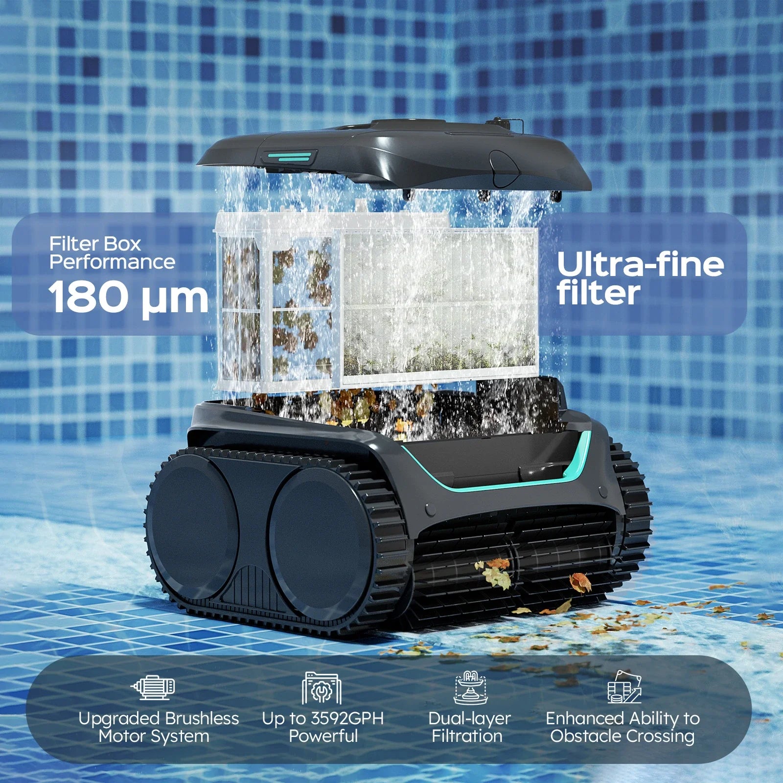 WYBOT C2 Robot Limpiador de Piscinas sin Cable con Control por Aplicación