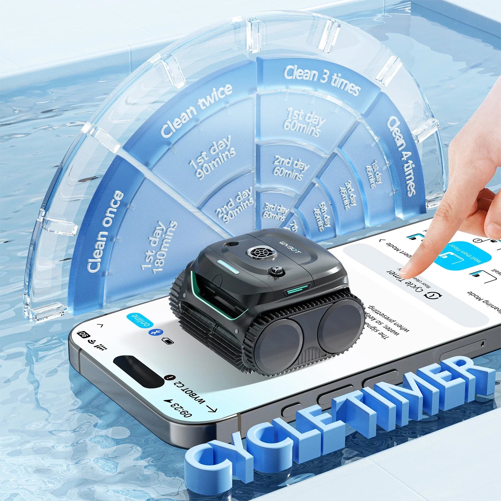WYBOT C2 Robot Limpiador de Piscinas sin Cable con Control por Aplicación