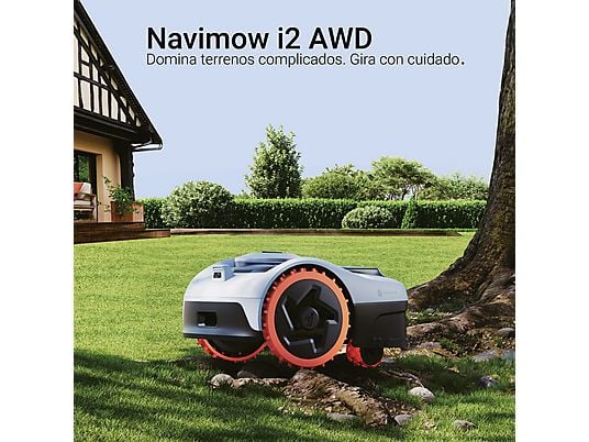 Cortacésped - Navimow i206E AWD, Xero‑Turn™, 600 m², Cámara RGB, IP66, Seguimiento GPS, Altura de corte: 2-6 cm, Gris
