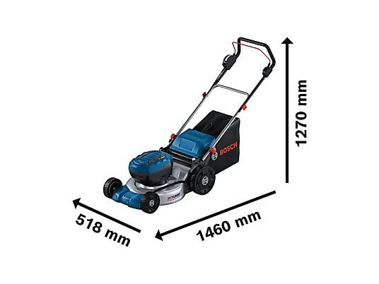 Cortacésped - GRA 18V2-46 BOSCH, Negro, Azul, Metálico