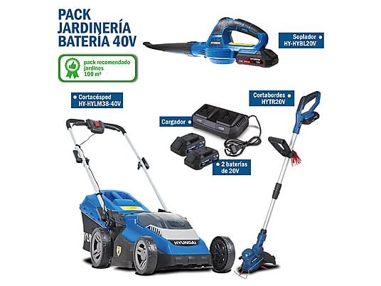 Cortacésped - HYLM38-40V-PACK HYUNDAI POWER PRODUCTS, Azul