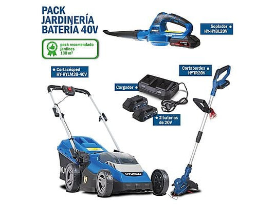 Cortacésped - HYLM38-40V-PACK HYUNDAI POWER PRODUCTS, Azul
