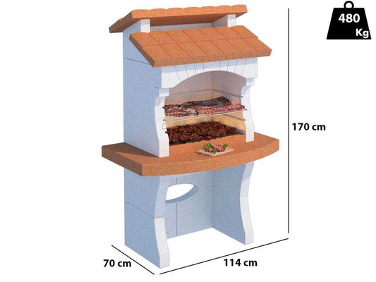 Barbacoa de obra de leña y carbón Linea VZ Ibiza